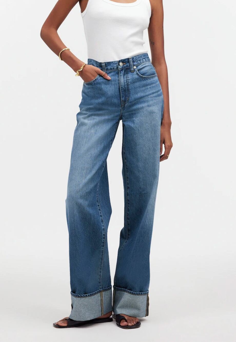 Madewell Superwide-Leg Jeans in Fannin Wash in fannin wash sz. 25